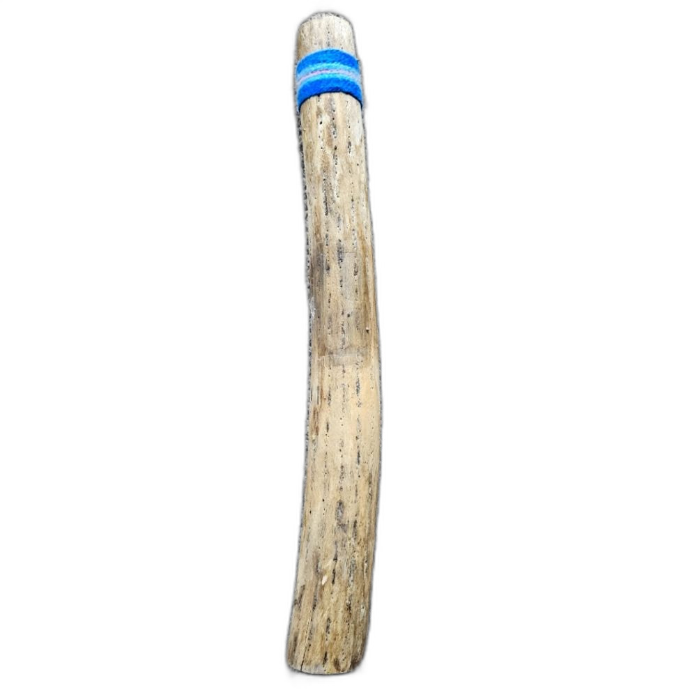 VTG Handcrafted Rain Stick Rainmaker Instrument 19.5" Woven Blue Wrap - Upcycle
